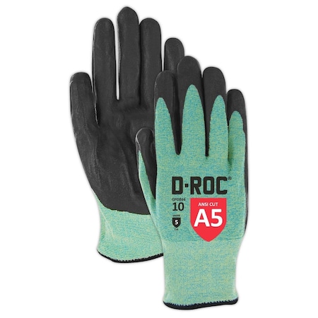 Magid Coated Gloves, Cut Level A5 , Foam Nitrile , 10 1 PR GPD844-10